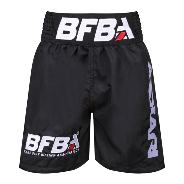 Limited Edition Askari BFBA Boxing Shorts black and white front